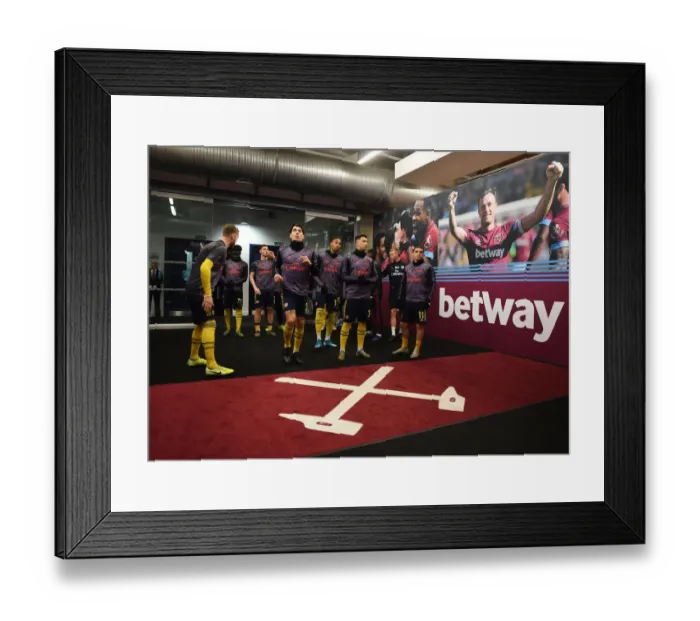 Framed Print : Arsenal Players in the Tunnel Before West Ham Clash, 2019-20 Premier League