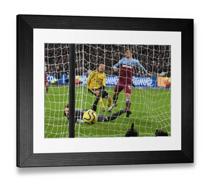 Framed Print : Gabriel Martinelli Scores First Arsenal Goal: West Ham United vs. Arsenal FC, Premier League 2019-20