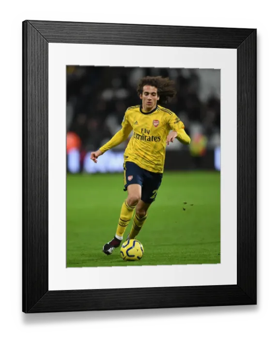 Framed Print : Guendouzi in Action: West Ham United vs. Arsenal FC, Premier League 2019-20