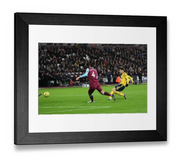 Framed Print : Gabriel Martinelli Scores First Goal: West Ham United vs. Arsenal FC, Premier League 2019-20