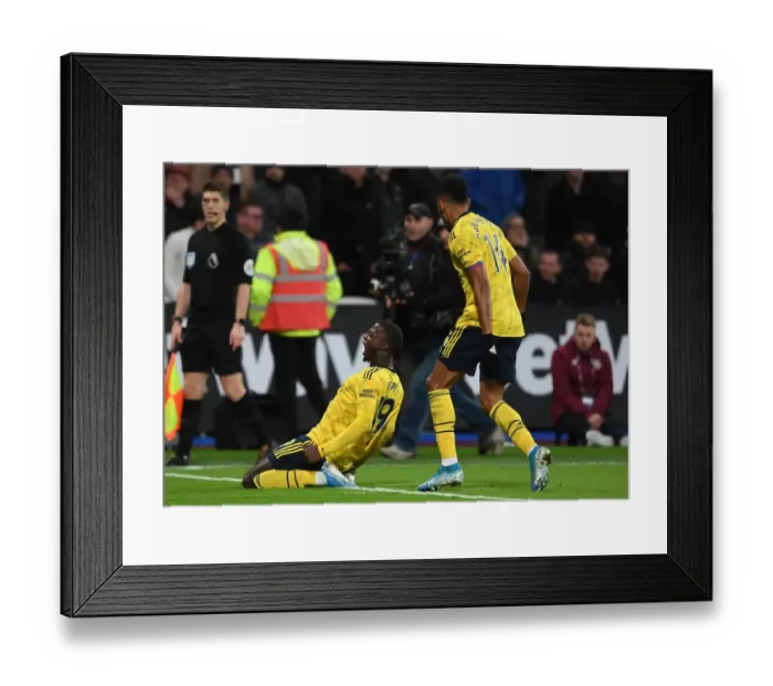Framed Print : Pepe Scores Arsenal's Second: West Ham vs Arsenal, Premier League 2019-20