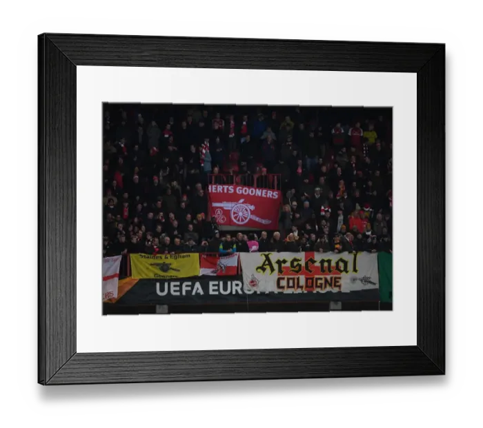 Framed Print : Sea of Red: Arsenal Fans Overwhelm Standard Liege's Stade Maurice Dufrasne during UEFA Europa League Match, December 2019