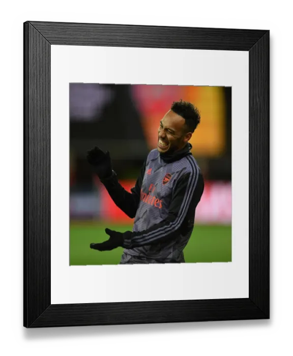 Framed Print : Arsenal's Aubameyang Prepares for Standard Liege Europa League Showdown Framed Print : Arsenal's Aubameyang Prepares for Standard Liege Europa League Showdown