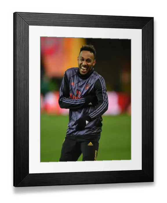 Framed Print : Arsenal's Pierre-Emerick Aubameyang Prepares for Standard Liege Clash in Europa League (December 2019)