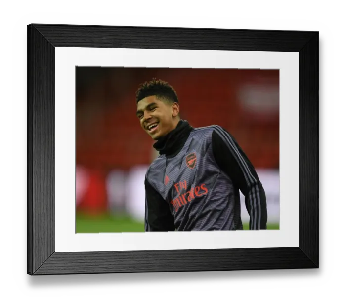 Framed Print : Arsenal's Tyreece John-Jules Prepares for Standard Liege Clash in Europa League Group F Framed Print : Arsenal's Tyreece John-Jules Prepares for Standard Liege Clash in Europa League Group F