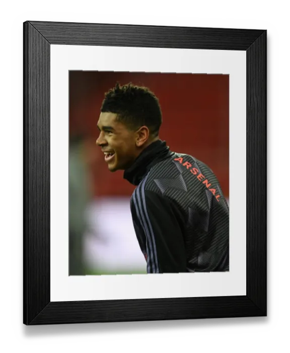 Framed Print : Arsenal's Tyreece John-Jules: Pre-Match Focus before Standard Liege Clash (December 2019) Framed Print : Arsenal's Tyreece John-Jules: Pre-Match Focus before Standard Liege Clash (December 2019)