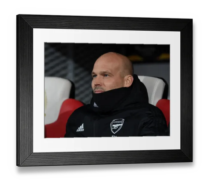 Framed Print : Arsenal's Feddie Ljungberg Leads Team against Standard Liege in Europa League