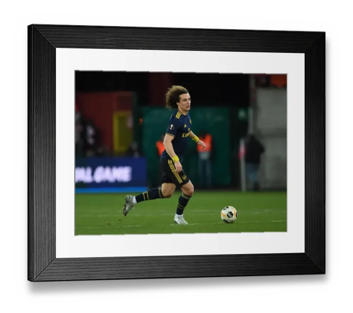 Framed Print : Arsenal's David Luiz in Action against Standard Liege in UEFA Europa League Group F