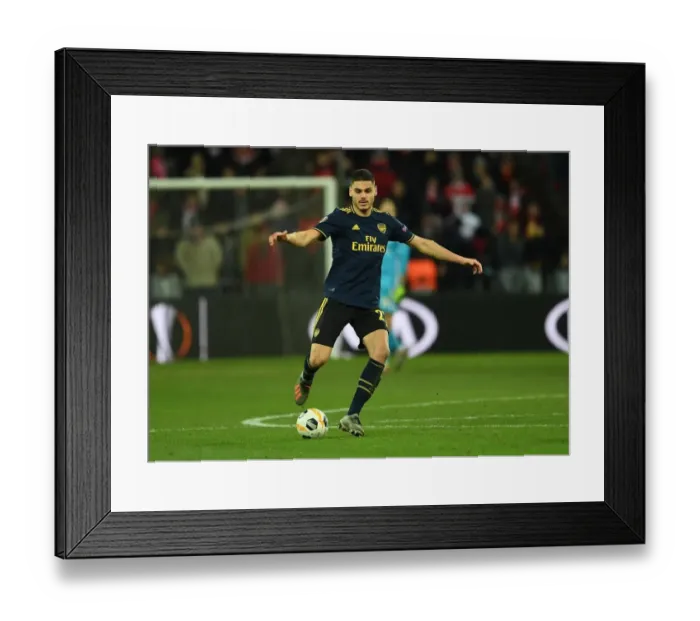 Framed Print : Arsenal's Mavropanos in Action: Standard Liege vs. Arsenal, UEFA Europa League (December 2019) Framed Print : Arsenal's Mavropanos in Action: Standard Liege vs. Arsenal, UEFA Europa League (December 2019)