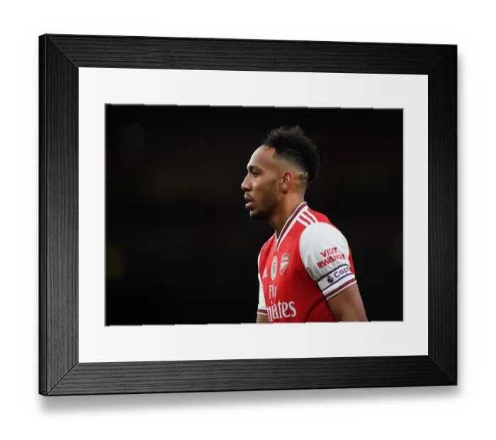 Framed Print : Arsenal's Aubameyang Faces Off Against Manchester City in Premier League Showdown