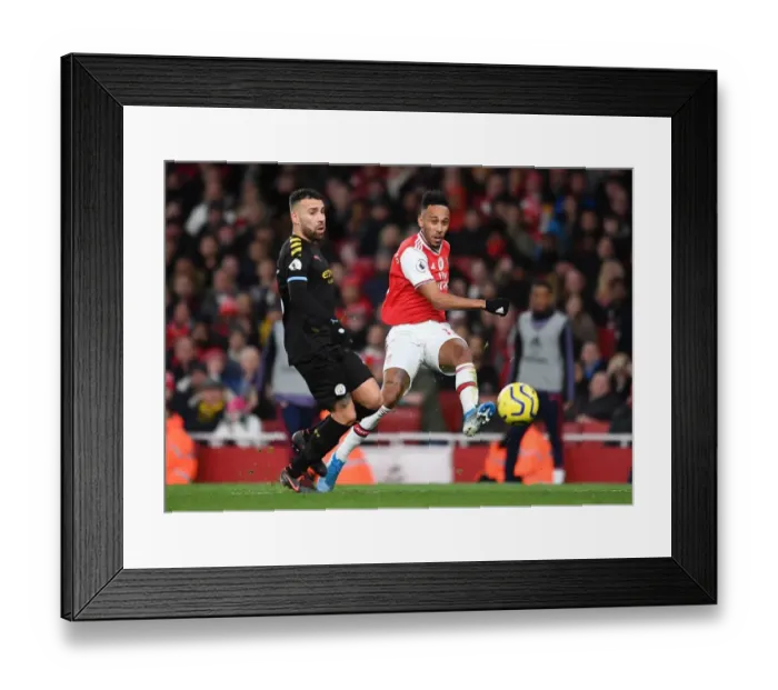 Framed Print : Arsenal's Aubameyang Faces Off Against Manchester City's Otamendi in Premier League Showdown Framed Print : Arsenal's Aubameyang Faces Off Against Manchester City's Otamendi in Premier League Showdown