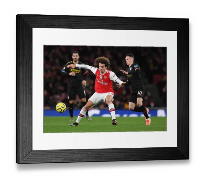 Framed Print : Arsenal vs Manchester City: Matteo Guendouzi vs Phil Foden Battle at Emirates Stadium (Premier League 2019-20) Framed Print : Arsenal vs Manchester City: Matteo Guendouzi vs Phil Foden Battle at Emirates Stadium (Premier League 2019-20)