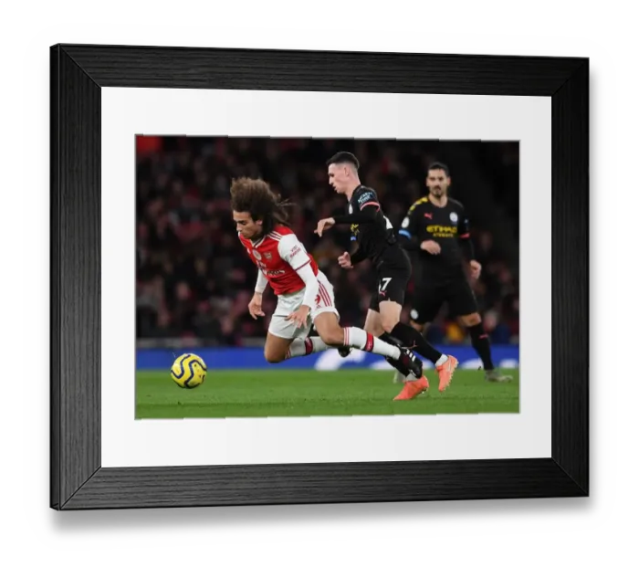 Framed Print : Arsenal vs Manchester City: Guendouzi Tripped by Foden in Intense Premier League Clash (2019-20)