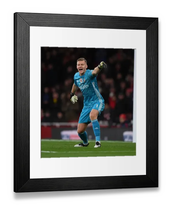 Framed Print : Arsenal vs Manchester City: Bernd Leno in Action at the Emirates Stadium (Premier League 2019-20)