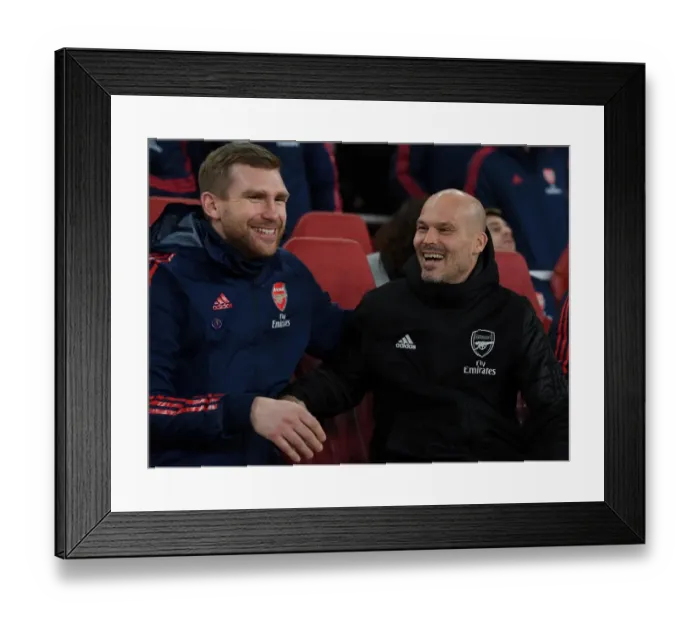 Framed Print : Arsenal Interim Coaches Freddie Ljungberg and Per Mertesacker Before Arsenal v Manchester City, Premier League 2019-20