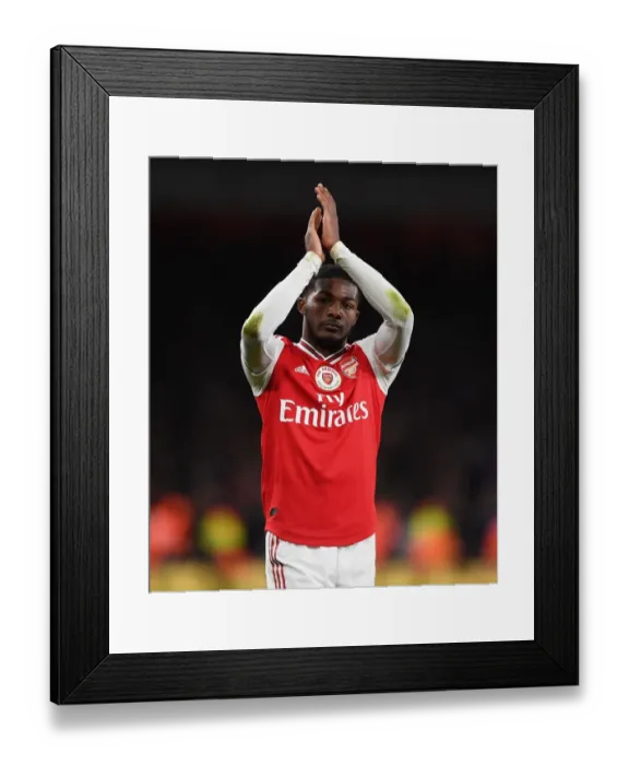 Framed Print : Arsenal's Ainsley Maitland-Niles Celebrates with Fans after Arsenal vs Manchester City, Premier League 2019-20 Framed Print : Arsenal's Ainsley Maitland-Niles Celebrates with Fans after Arsenal vs Manchester City, Premier League 2019-20