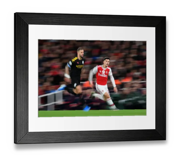 Framed Print : Martinelli vs. Walker: A Premier League Battle at Emirates Stadium Framed Print : Martinelli vs. Walker: A Premier League Battle at Emirates Stadium