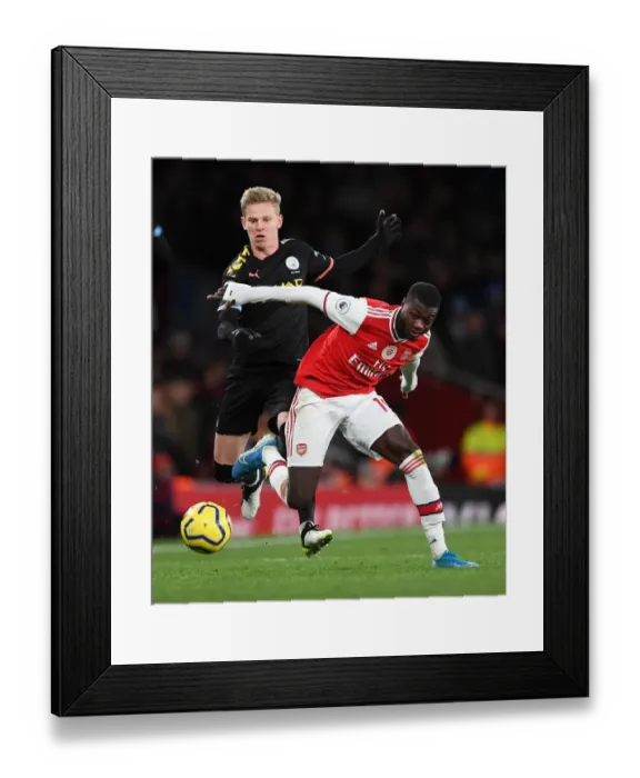 Framed Print : Pepe vs Zinchenko: A Premier League Showdown at the Emirates - Arsenal vs Manchester City