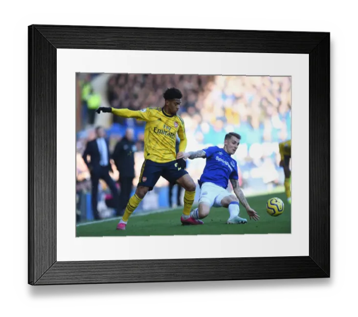 Framed Print : Everton vs Arsenal: Nelson vs Digne Clash in Premier League Showdown