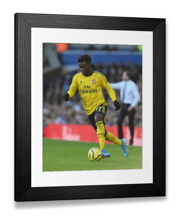 Framed Print : Bukayo Saka in Action: Everton vs Arsenal, Premier League 2019-20
