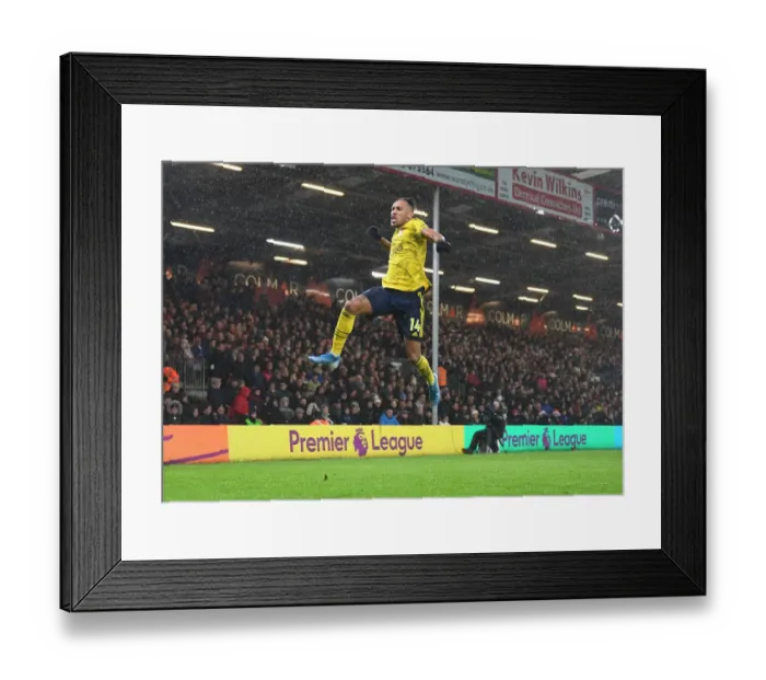 Framed Print : Aubameyang Scores: AFC Bournemouth vs. Arsenal FC, Premier League 2019-20