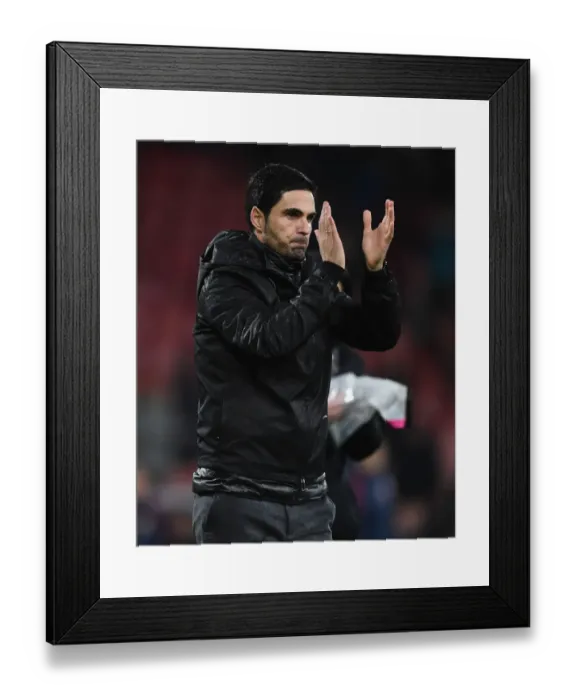 Framed Print : Arsenal's Mikel Arteta Applauding Fans after AFC Bournemouth Win (Premier League 2019-20)