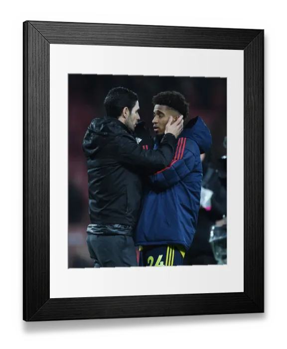 Framed Print : Arsenal's Mikel Arteta Speaks with Reiss Nelson after AFC Bournemouth Clash (Premier League 2019-20) Framed Print : Arsenal's Mikel Arteta Speaks with Reiss Nelson after AFC Bournemouth Clash (Premier League 2019-20)