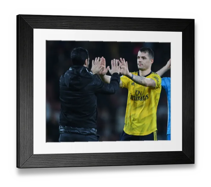 Framed Print : Arsenal's Victory at Bournemouth: Mikel Arteta Consoles Granit Xhaka Framed Print : Arsenal's Victory at Bournemouth: Mikel Arteta Consoles Granit Xhaka