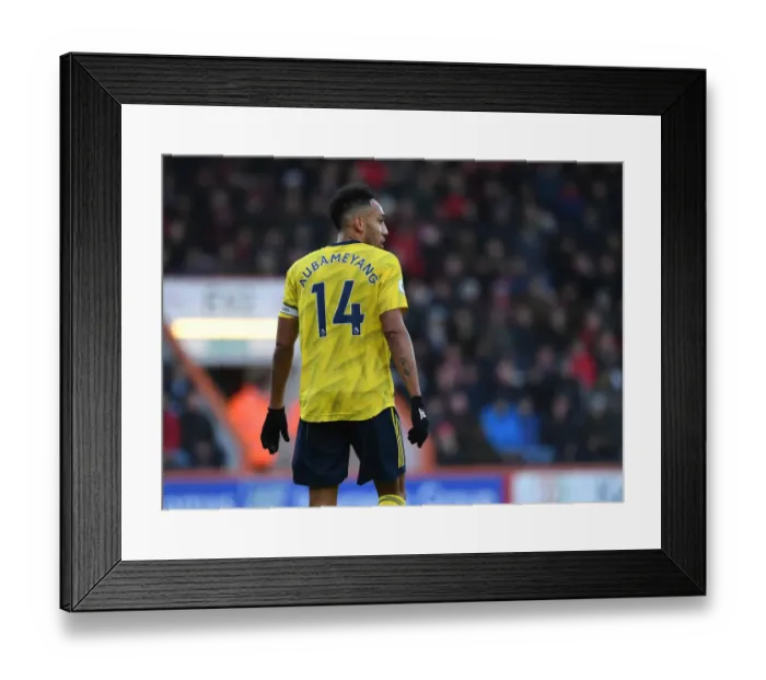 Framed Print : Arsenal's Aubameyang Scores Brilliantly Against AFC Bournemouth (December 2019, Premier League)
