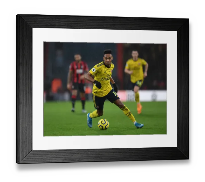 Framed Print : Aubameyang in Action: Arsenal vs. AFC Bournemouth, Premier League 2019-20 Framed Print : Aubameyang in Action: Arsenal vs. AFC Bournemouth, Premier League 2019-20