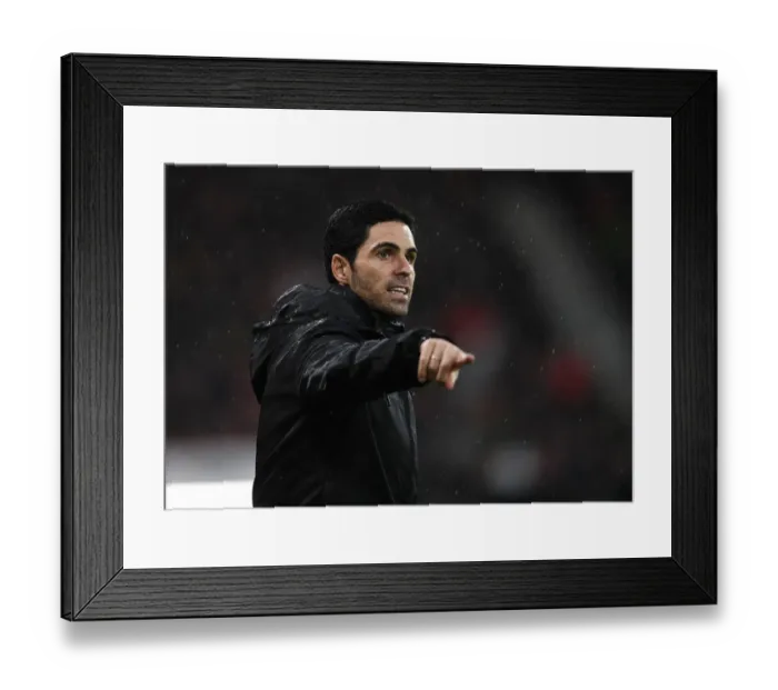 Framed Print : Mikel Arteta: Arsenal Head Coach in Action at AFC Bournemouth vs Arsenal FC, Premier League 2019-20