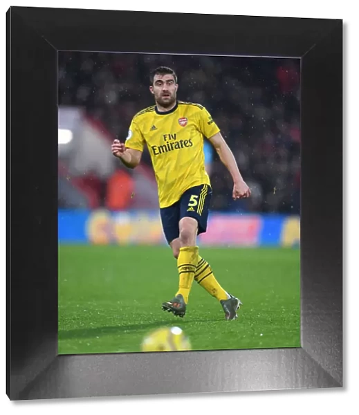 Sokratis of Arsenal in Action against AFC Bournemouth, Premier League 2019-20