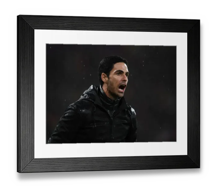 Framed Print : Mikel Arteta: Arsenal Head Coach in Action at AFC Bournemouth vs Arsenal FC, Premier League 2019-20