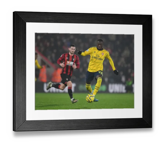 Framed Print : Pepe in Action: AFC Bournemouth vs. Arsenal FC, Premier League 2019-20