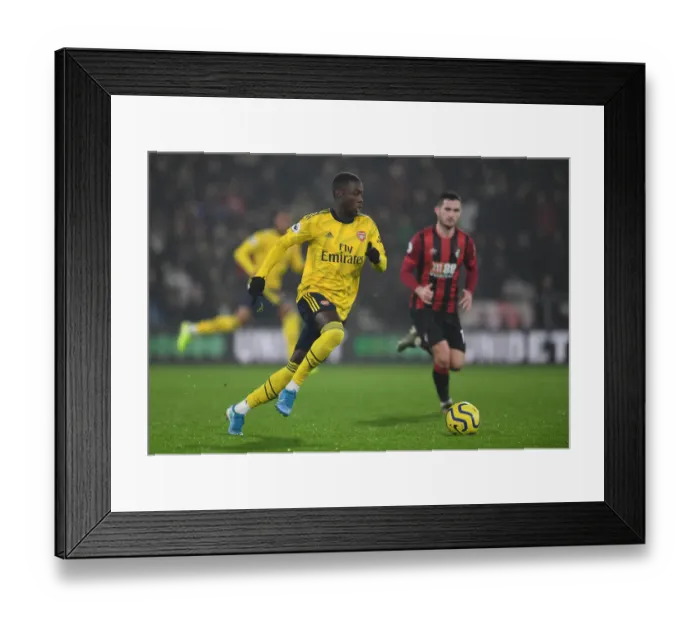 Framed Print : Pepe in Action: Arsenal's Star Winger Shines Against AFC Bournemouth in Premier League 2019-20
