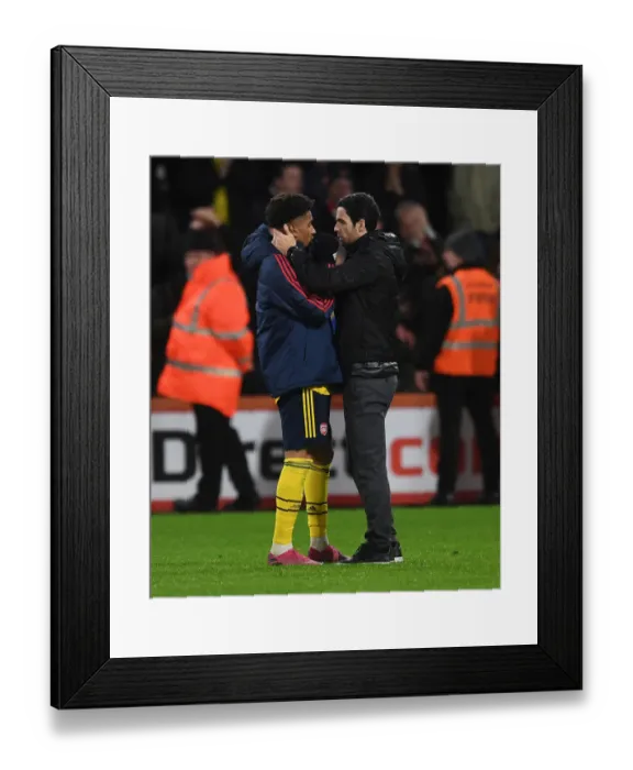 Framed Print : Arsenal's Mikel Arteta Celebrates with Reiss Nelson after AFC Bournemouth Win Framed Print : Arsenal's Mikel Arteta Celebrates with Reiss Nelson after AFC Bournemouth Win