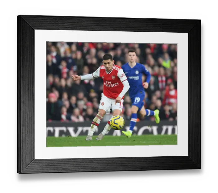 Framed Print : Arsenal's Lucas Torreira in Action Against Chelsea in the Premier League (December 2019)