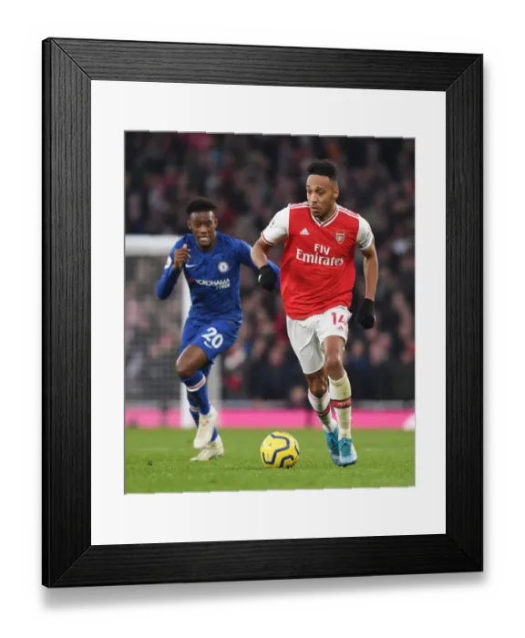 Framed Print : Aubameyang Outwits Hudson-Odoi: Thrilling Arsenal vs. Chelsea Showdown