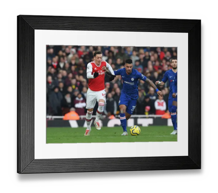 Framed Print : Arsenal vs. Chelsea: Ozil vs. Emerson Clash in the Premier League Framed Print : Arsenal vs. Chelsea: Ozil vs. Emerson Clash in the Premier League