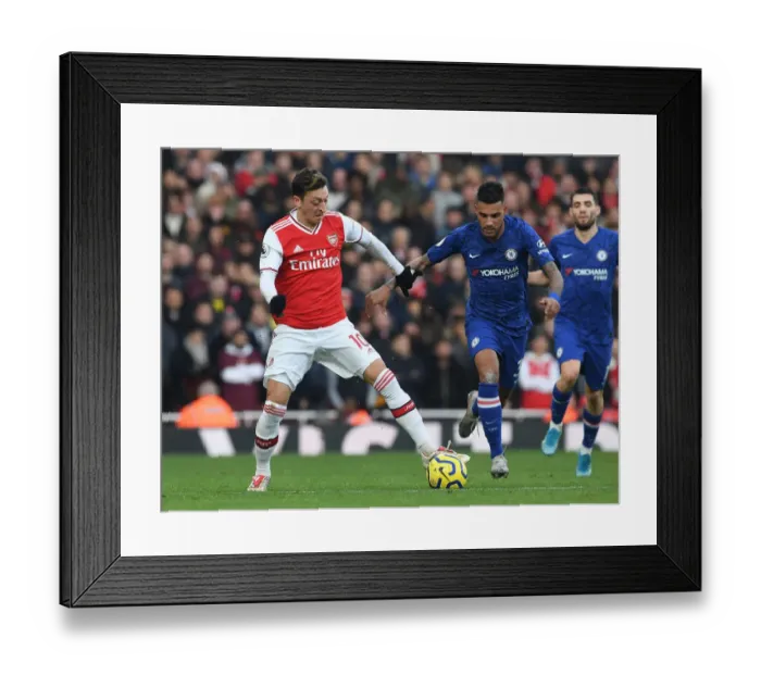 Framed Print : Arsenal vs. Chelsea: Mesut Ozil vs. Emerson Clash in the Premier League Framed Print : Arsenal vs. Chelsea: Mesut Ozil vs. Emerson Clash in the Premier League