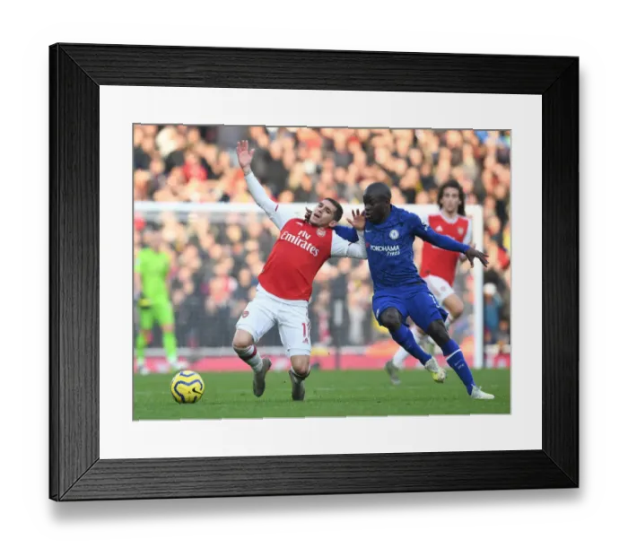 Framed Print : Intense Rivalry: Torreira Fouls Kante in Arsenal vs. Chelsea Clash (Premier League 2019-20) Framed Print : Intense Rivalry: Torreira Fouls Kante in Arsenal vs. Chelsea Clash (Premier League 2019-20)