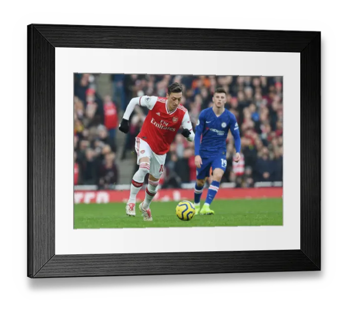 Framed Print : Mesut Ozil in Action: Arsenal vs Chelsea, Premier League 2019-2020, Emirates Stadium