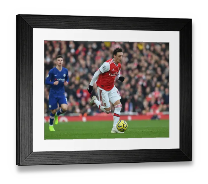 Framed Print : Arsenal vs. Chelsea: Mesut Ozil in Action during the 2019-20 Premier League Clash at Emirates Stadium