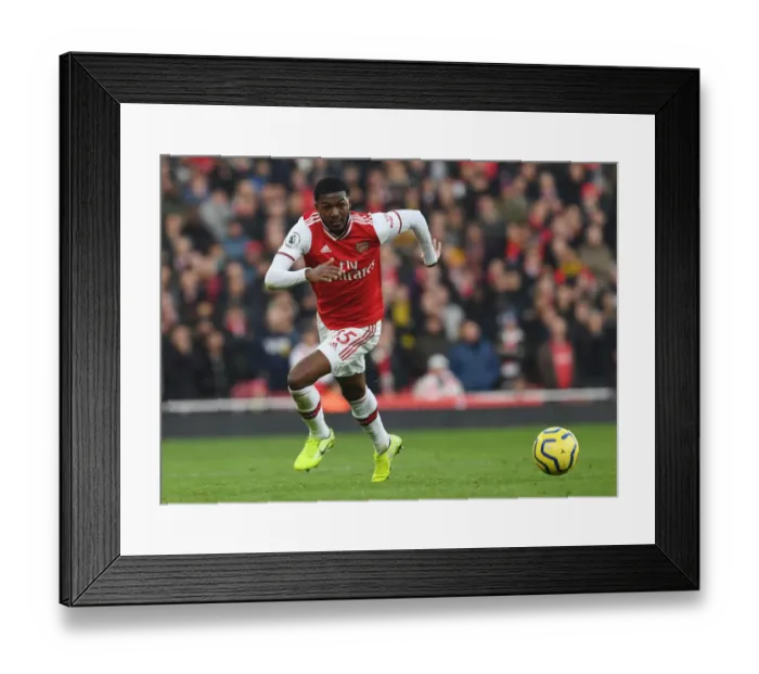 Framed Print : Arsenal vs. Chelsea: Ainsley Maitland-Niles in Action at the Emirates Stadium (Premier League 2019-20)