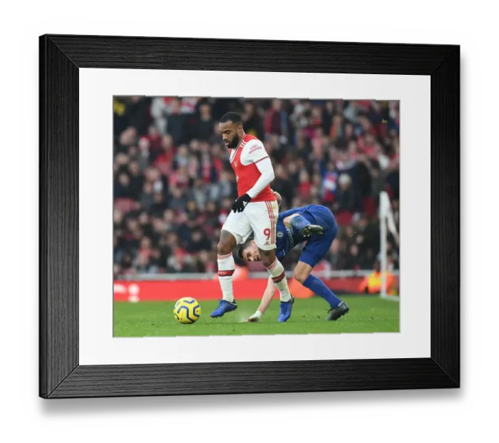 Framed Print : Arsenal vs. Chelsea Showdown: A Battle of Stars - Lacazette vs. Jorginho Framed Print : Arsenal vs. Chelsea Showdown: A Battle of Stars - Lacazette vs. Jorginho