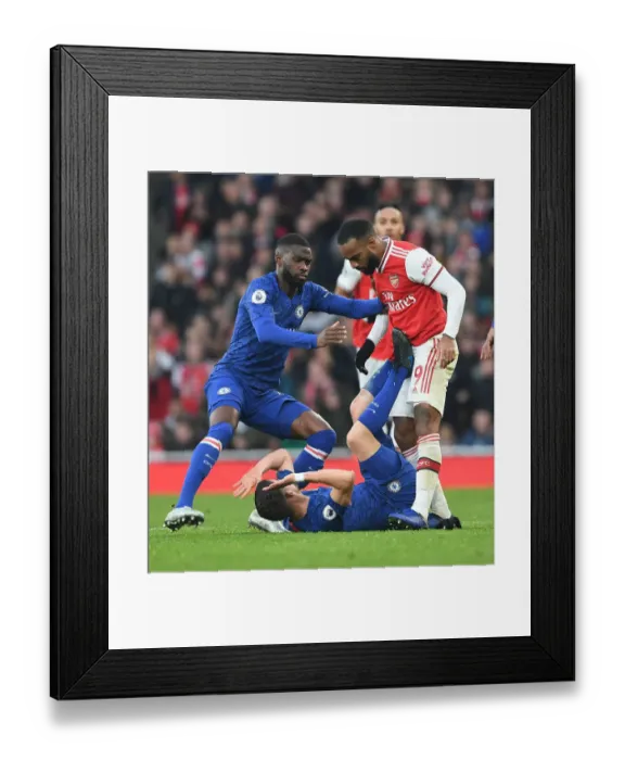 Framed Print : Clash of the Midfield Masters: Lacazette vs. Jorginho - Arsenal vs. Chelsea Showdown Framed Print : Clash of the Midfield Masters: Lacazette vs. Jorginho - Arsenal vs. Chelsea Showdown