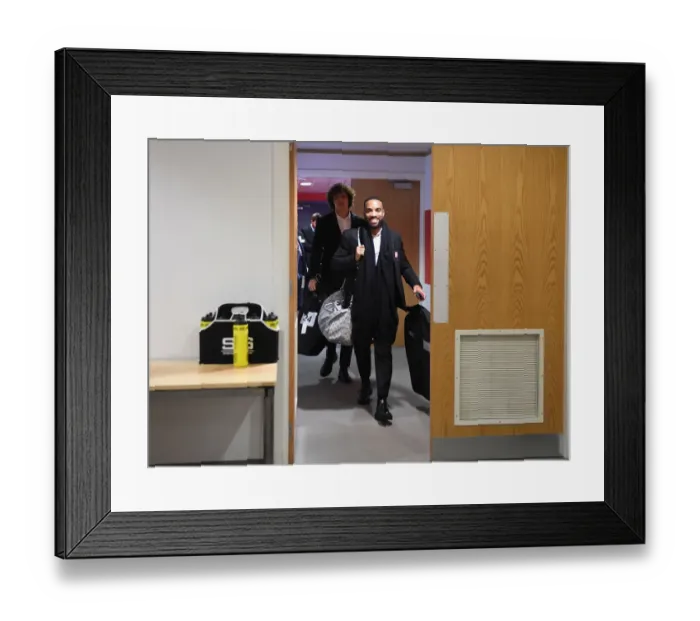 Framed Print : Arsenal's Alex Lacazette in the Changing Room Before Arsenal v Chelsea (2019-20)
