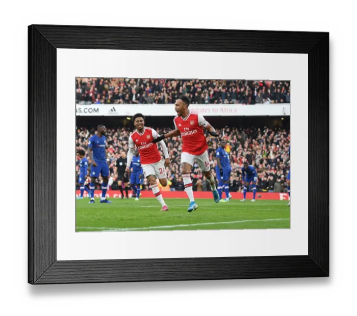 Framed Print : Aubameyang Scores the Winner: Arsenal vs. Chelsea, Premier League 2019-20 Framed Print : Aubameyang Scores the Winner: Arsenal vs. Chelsea, Premier League 2019-20