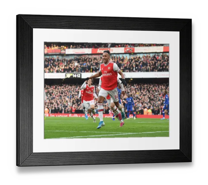 Framed Print : Aubameyang Scores the Winner: Arsenal Triumph Over Chelsea in Premier League Clash Framed Print : Aubameyang Scores the Winner: Arsenal Triumph Over Chelsea in Premier League Clash