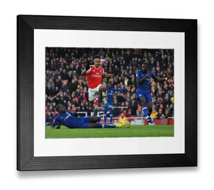 Framed Print : Arsenal vs. Chelsea: Aubameyang Faces Off Against Zouma and Rudiger in Intense Premier League Clash Framed Print : Arsenal vs. Chelsea: Aubameyang Faces Off Against Zouma and Rudiger in Intense Premier League Clash